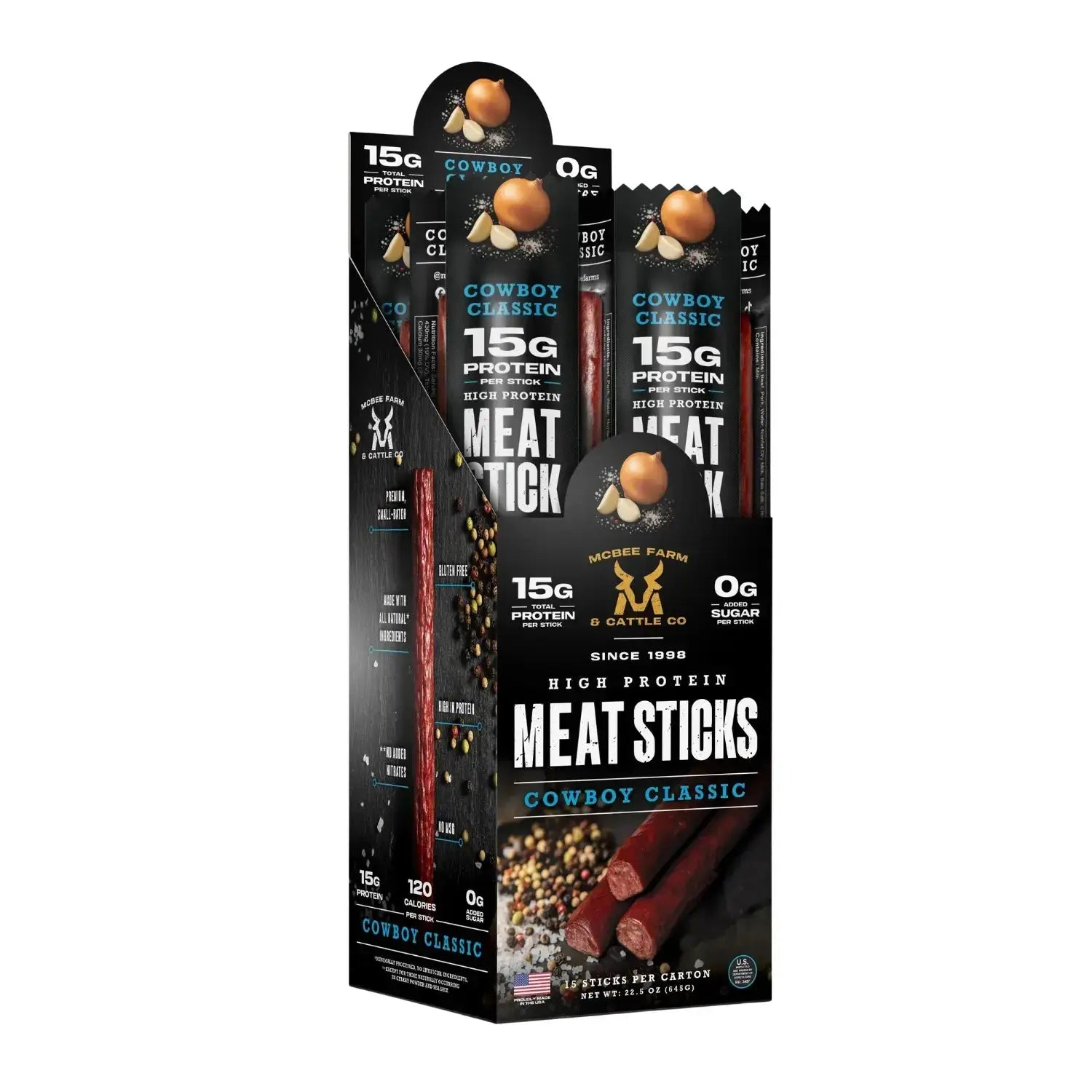 High Protein Meat Sticks (15 Ct) McBee Farm & Cattle Co