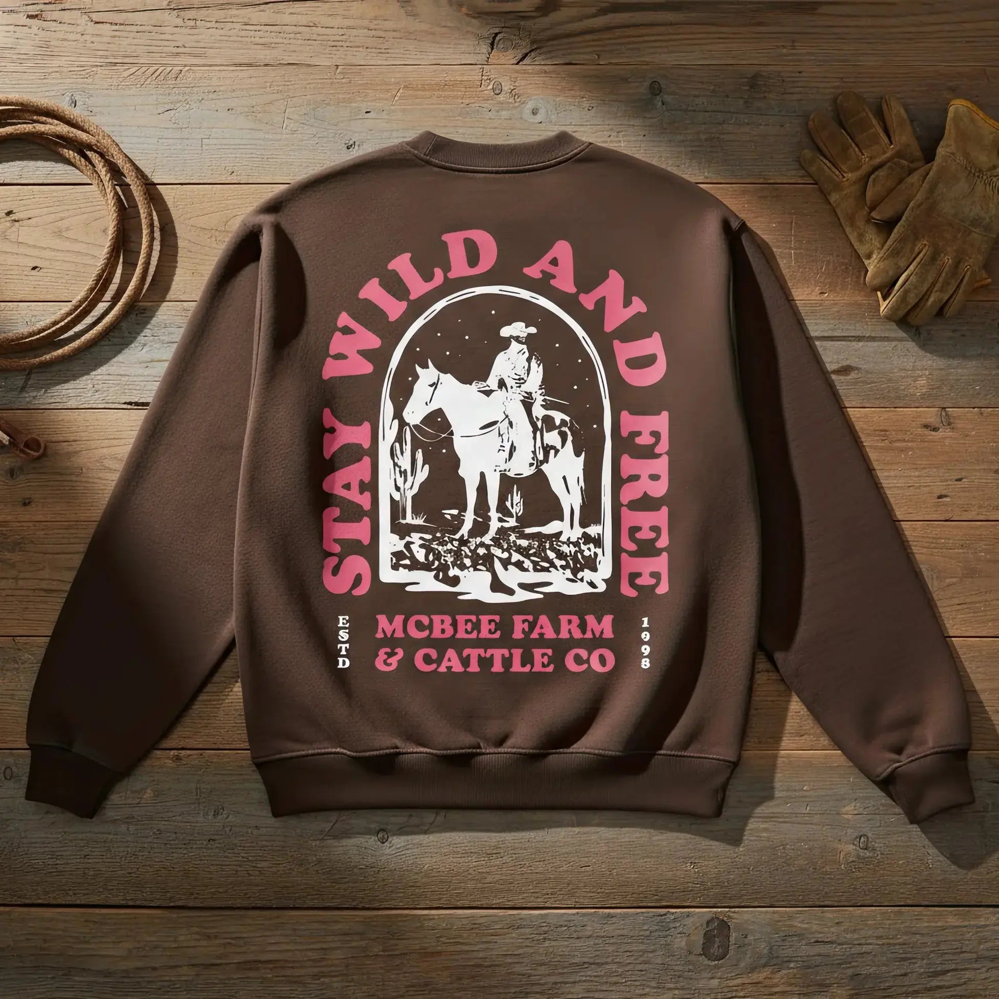 Stay Wild Western Crewneck McBee Farm & Cattle Co