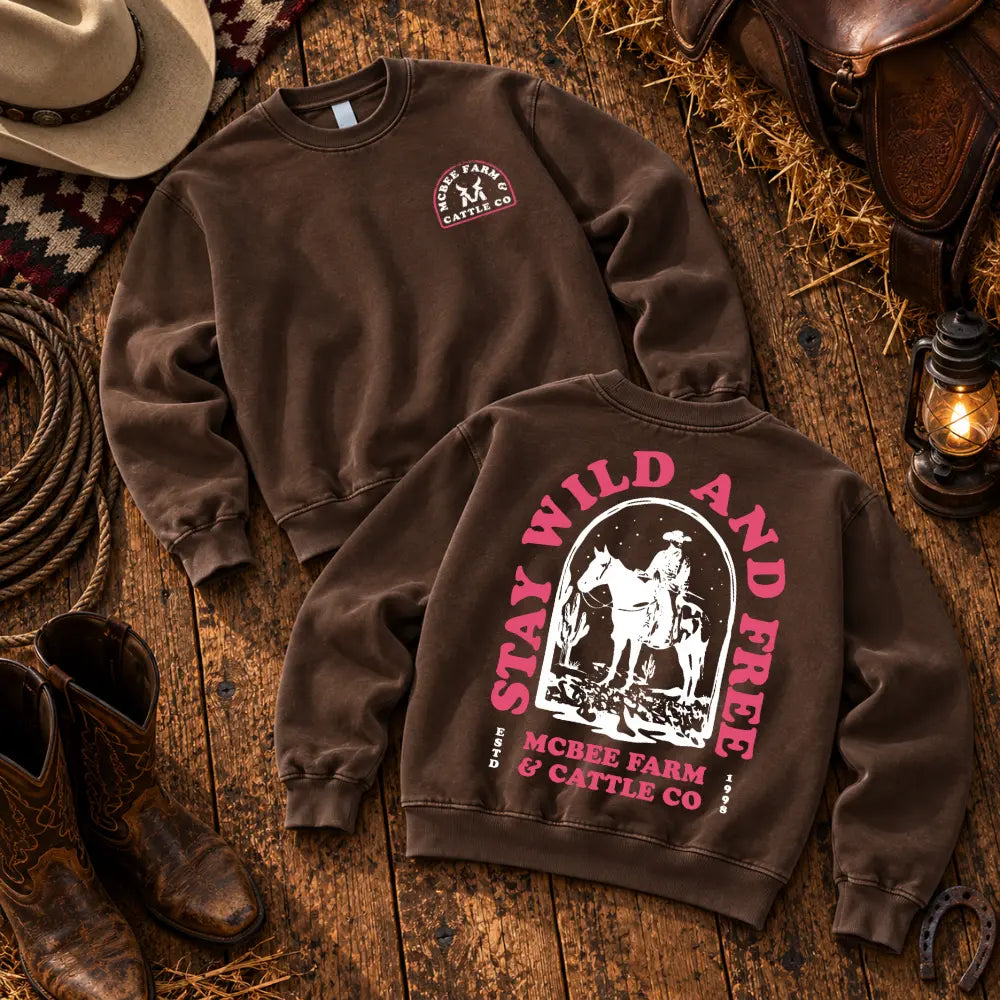 Stay Wild Western Crewneck McBee Farm & Cattle Co