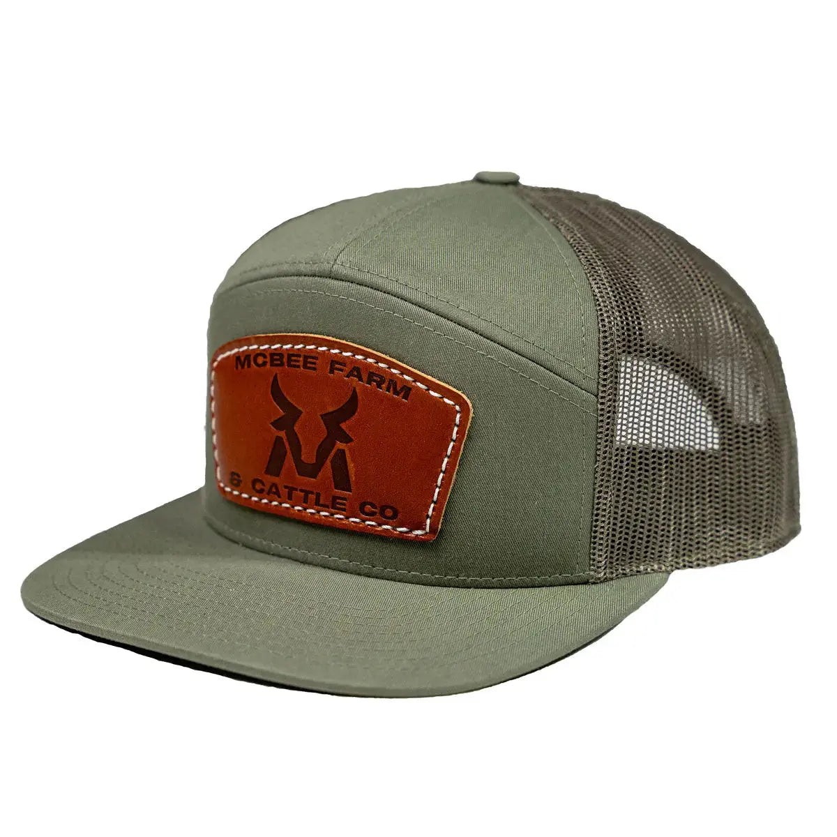 McBee Farms Leather Patch Flat Bill Hat McBee Farm & Cattle Co