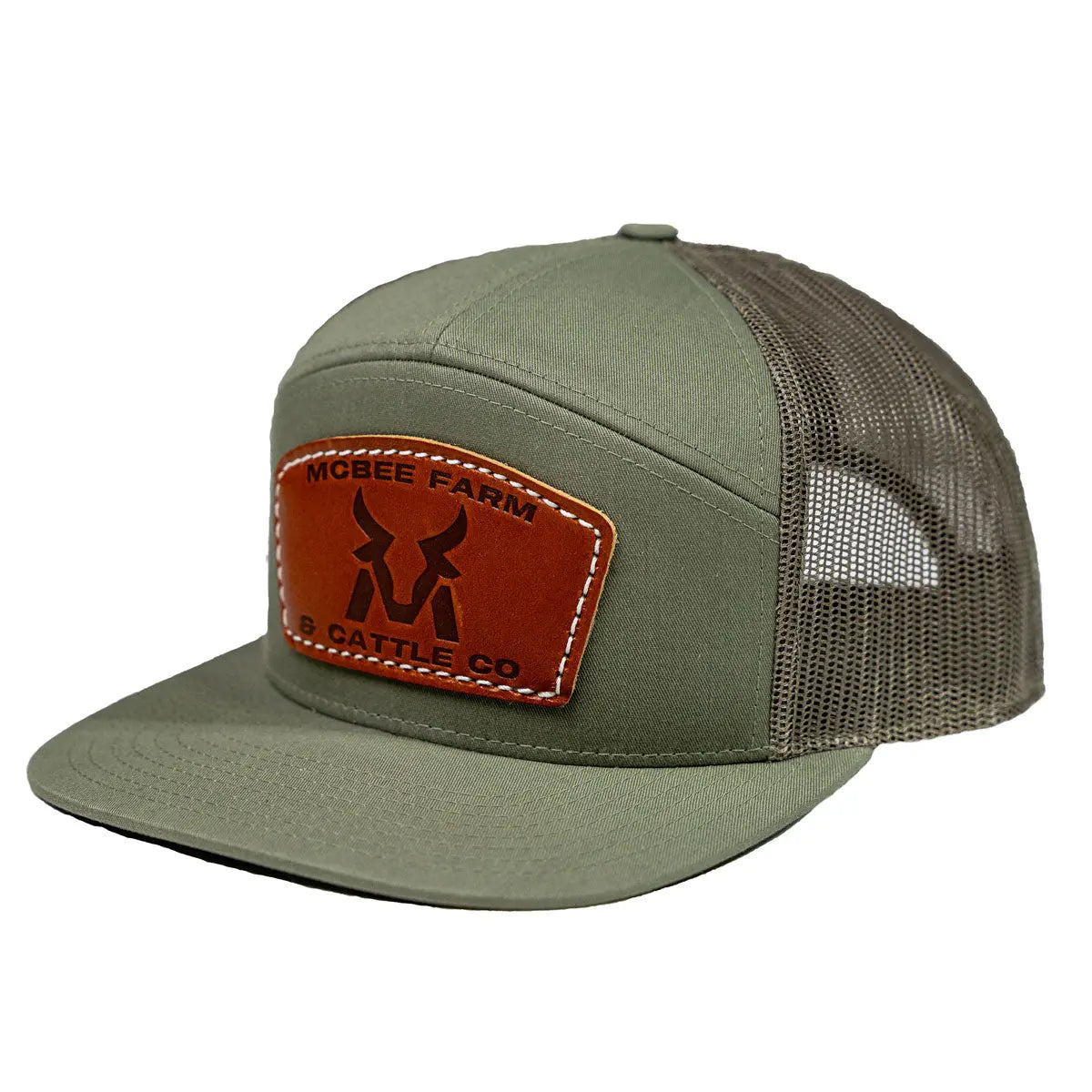 McBee Farms Leather Patch Flat Bill Hat McBee Farm & Cattle Co