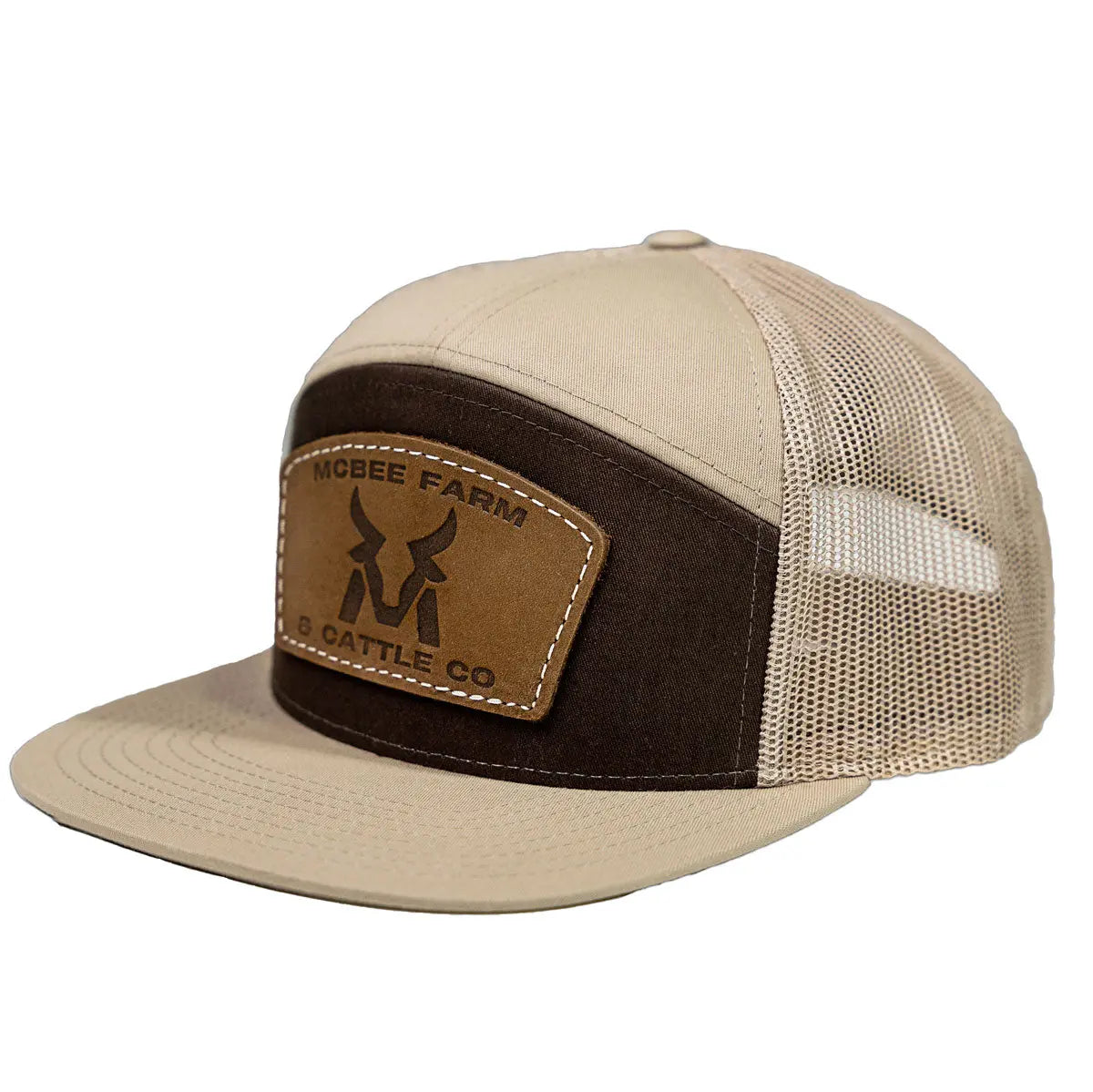 McBee Farms Leather Patch Flat Bill Hat McBee Farm & Cattle Co