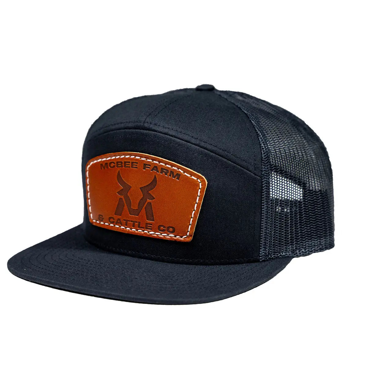 McBee Farms Leather Patch Flat Bill Hat McBee Farm & Cattle Co