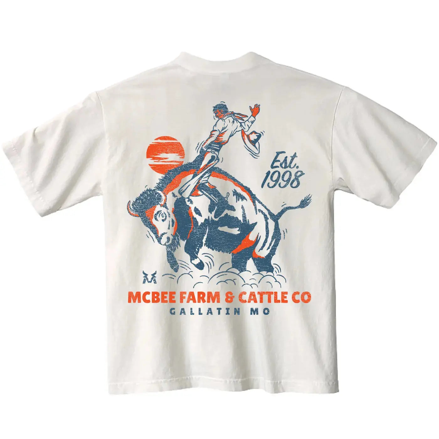 Guy On A Buffalo Oversized T-Shirt McBee Farm & Cattle Co