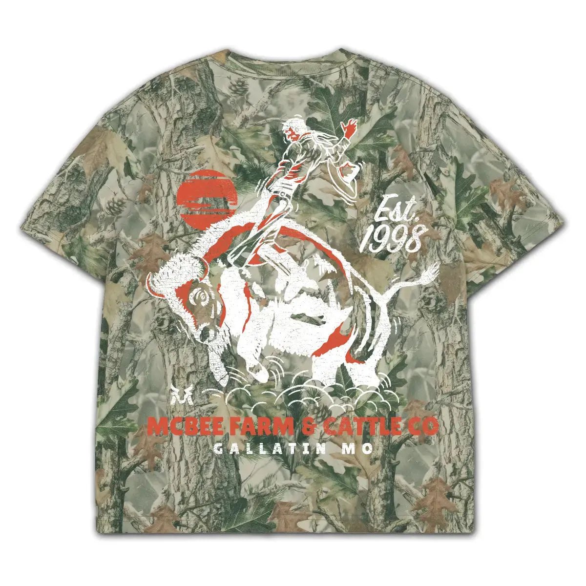 Guy on a Buffalo Camo T-Shirt McBee Farm & Cattle Co