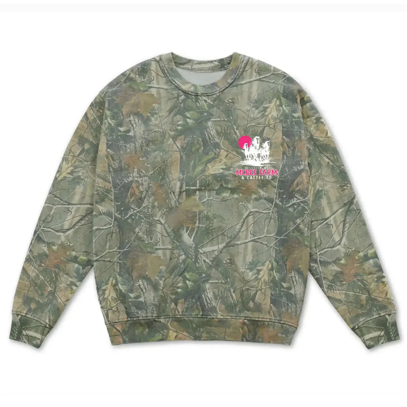 Run Free Vintage Camo Crewneck McBee Farm & Cattle Co