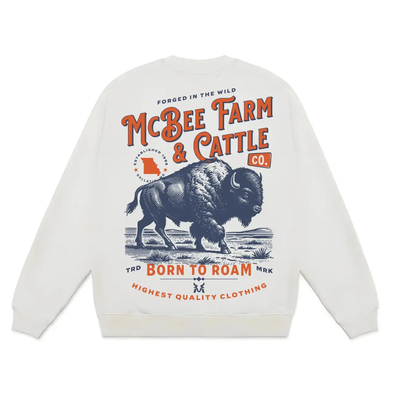 Born to Roam Crewneck McBee Farm & Cattle Co
