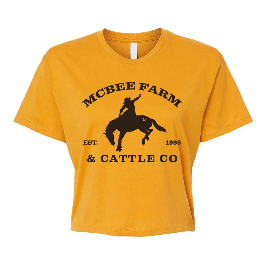 Buckin' Bronco Logo Crop Top McBee Farm & Cattle Co