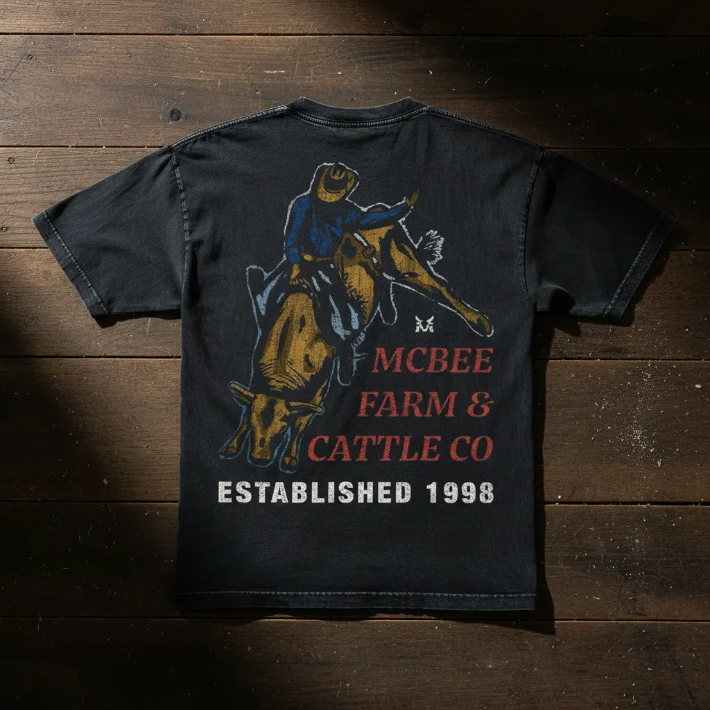 8 Second Ride Vintage T-Shirt McBee Farm & Cattle Co