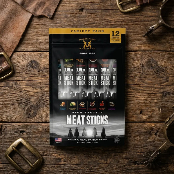 High Protein Meat Stick Variety Pack (12 Sticks)