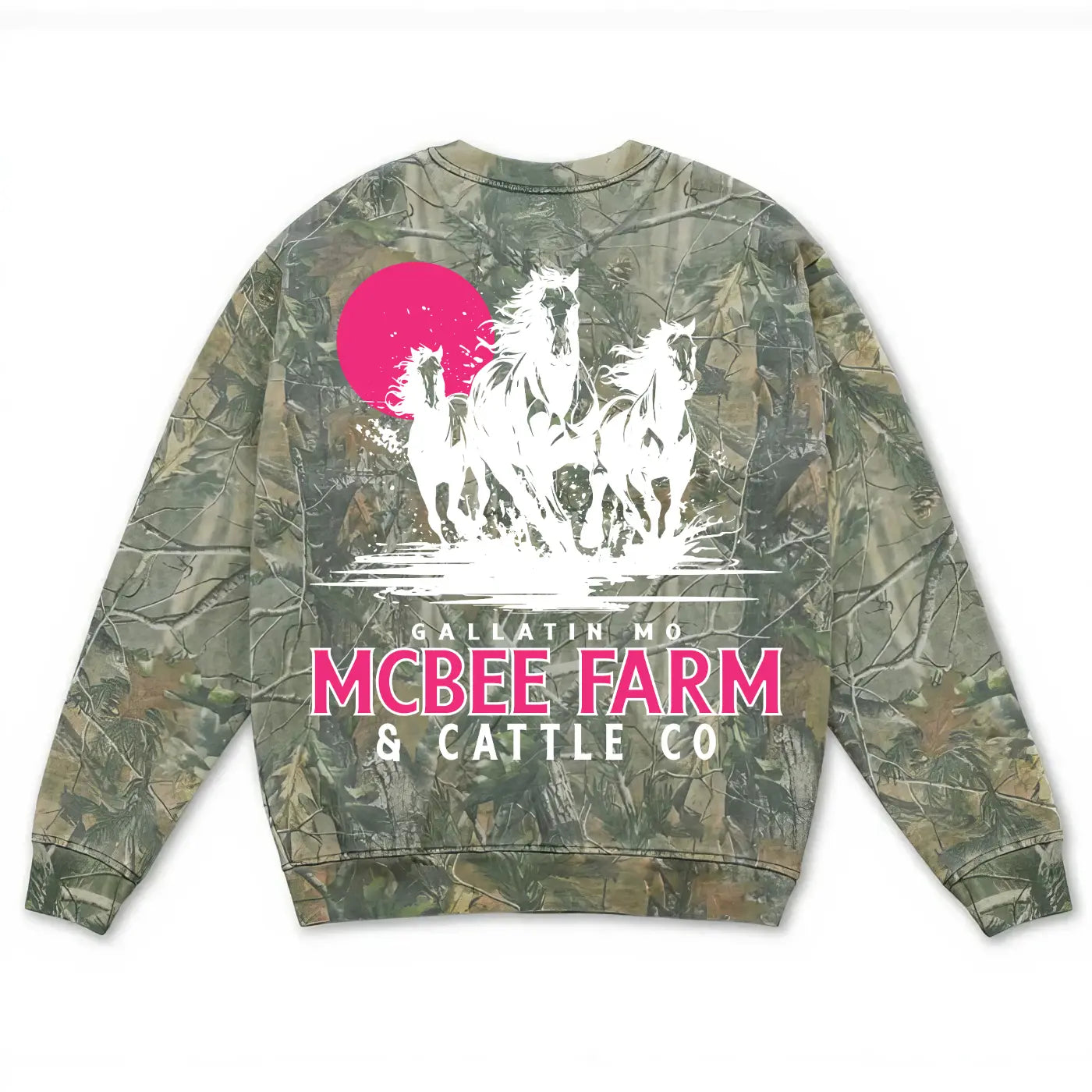 Run Free Vintage Camo Crewneck McBee Farm & Cattle Co