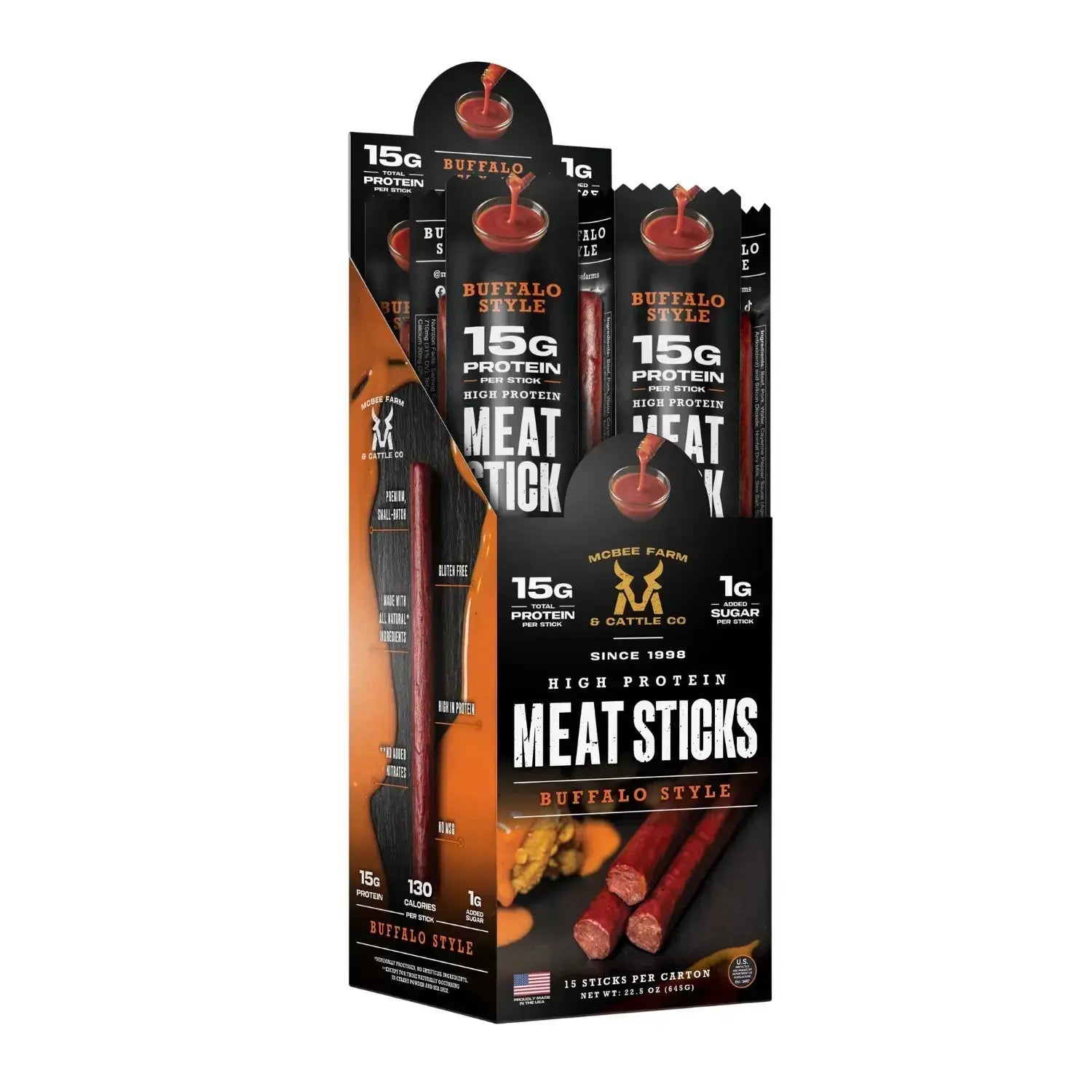 High Protein Meat Sticks (15 Ct) McBee Farm & Cattle Co