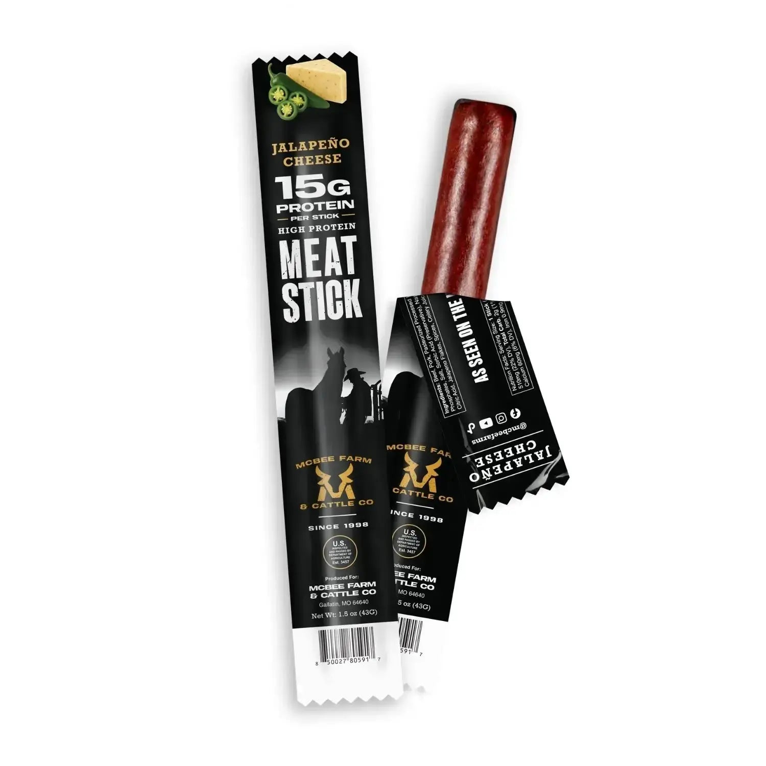 High Protein Meat Sticks (Single Count) McBee Farm & Cattle Co