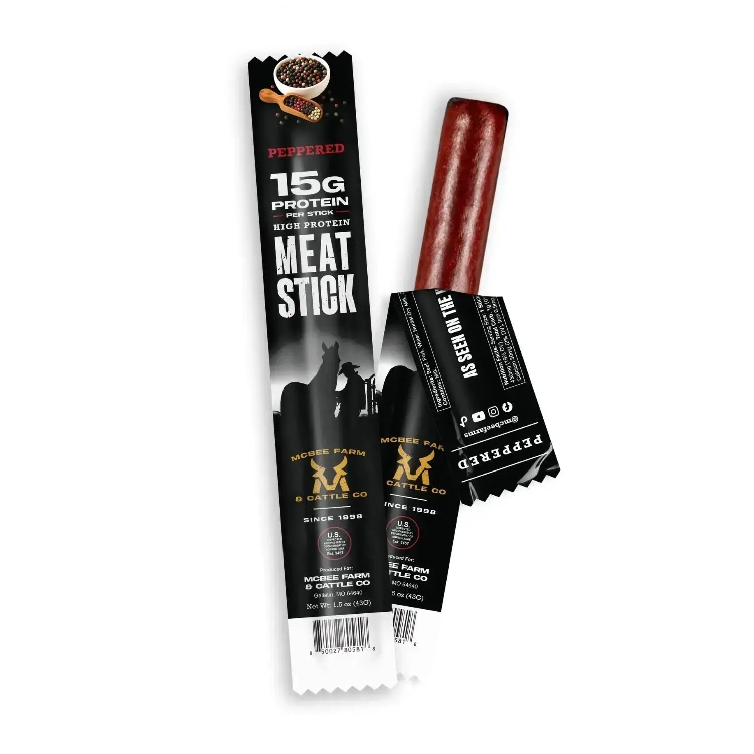 High Protein Meat Sticks (Single Count) McBee Farm & Cattle Co