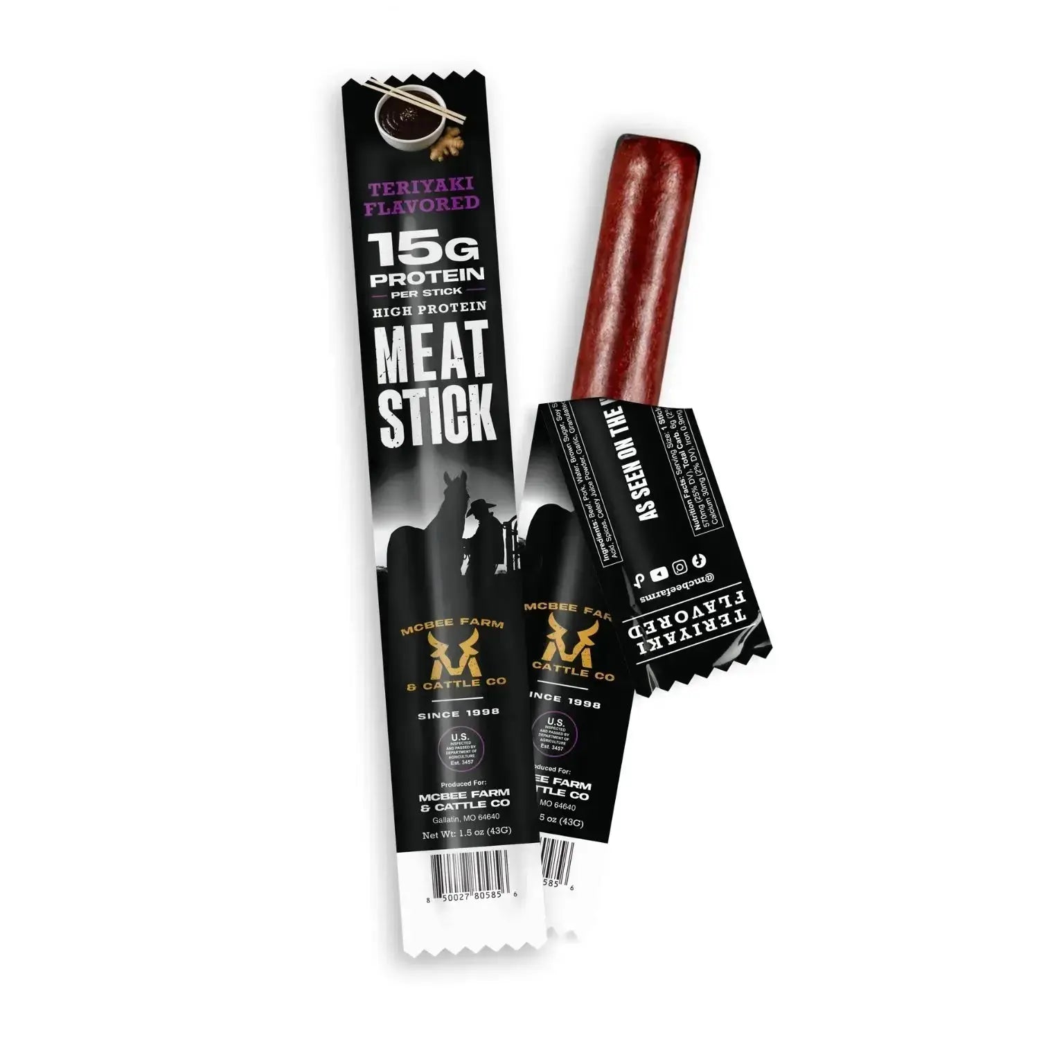 High Protein Meat Sticks (Single Count) McBee Farm & Cattle Co