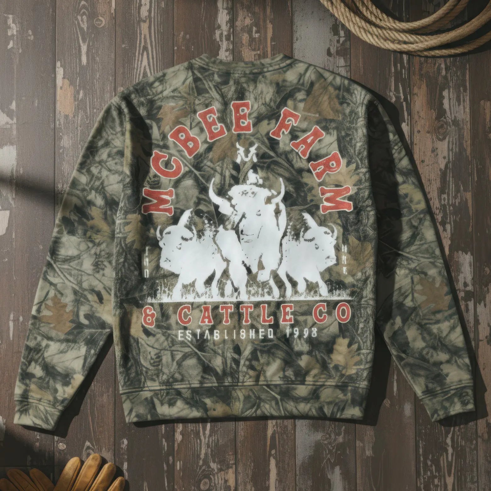 Stampede Camo Crewneck McBee Farm & Cattle Co