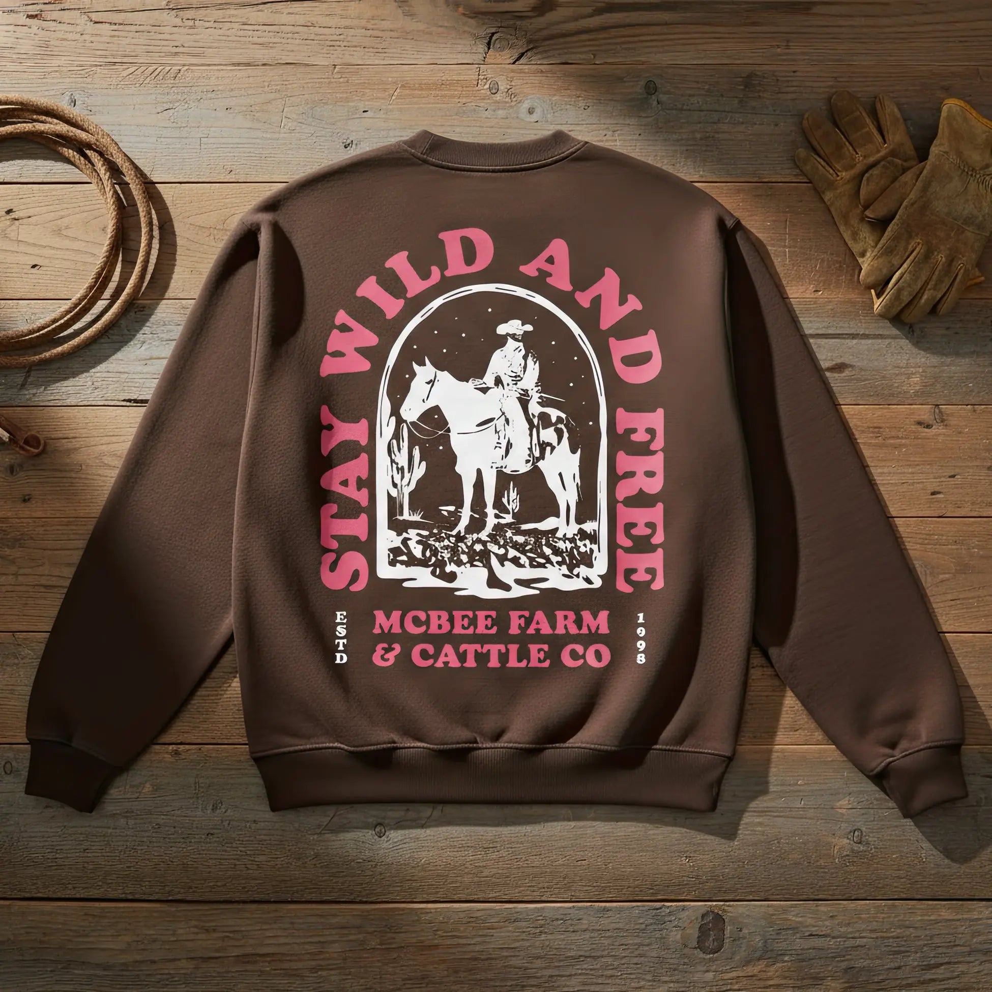 Stay Wild Western Crewneck McBee Farm & Cattle Co