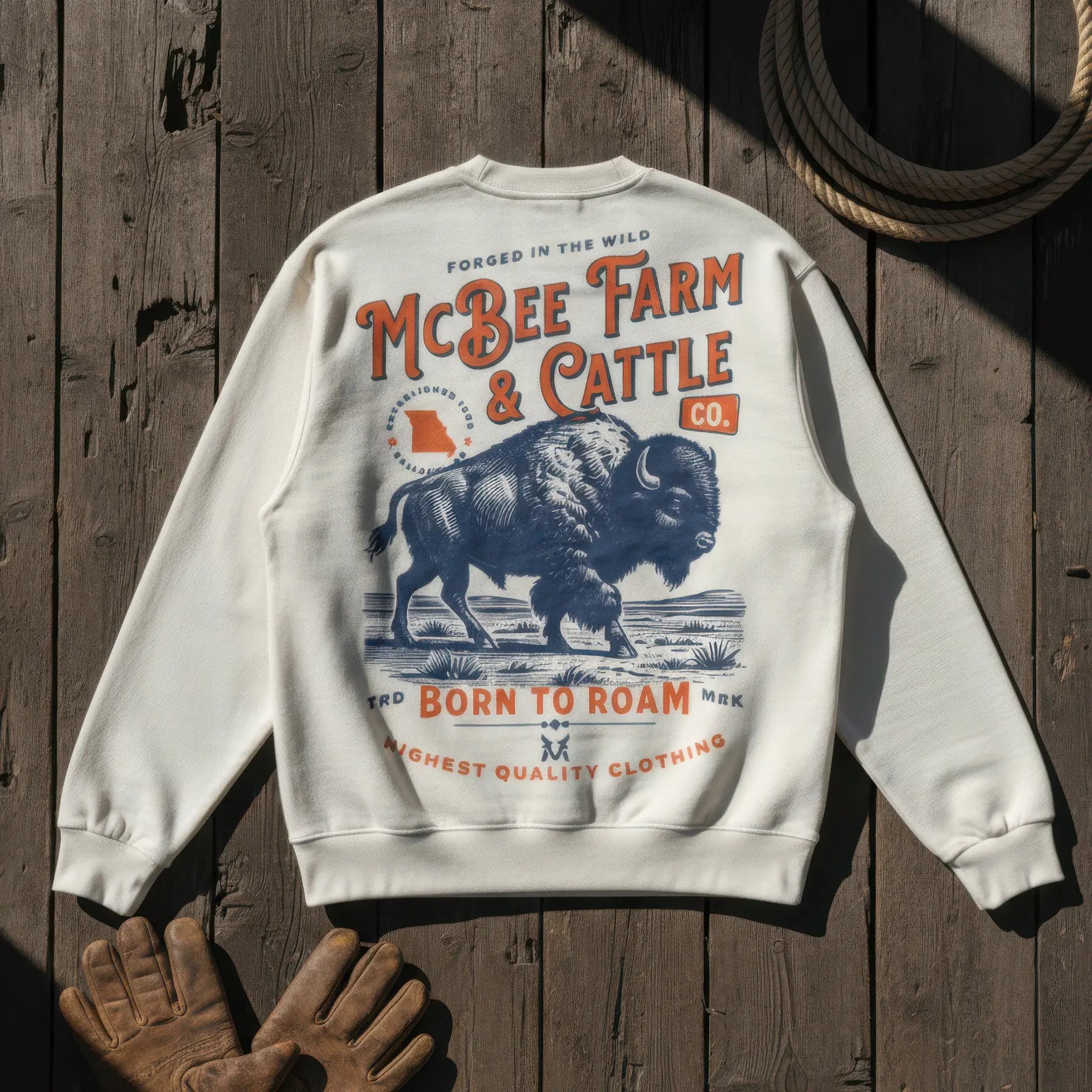 Born to Roam Crewneck McBee Farm & Cattle Co