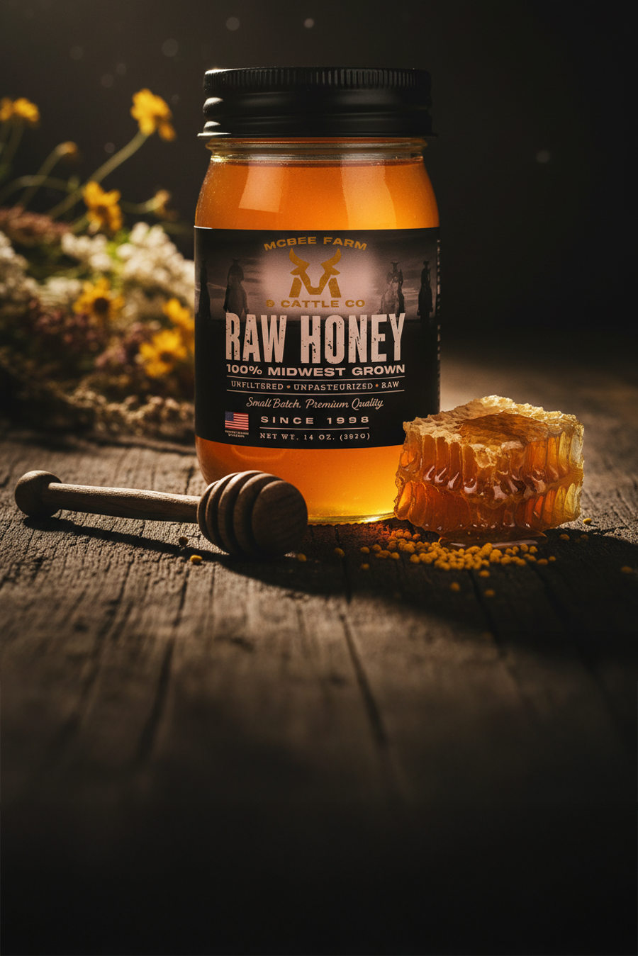100% RAW MIDWEST HONEY - PURE & UNFILTERED