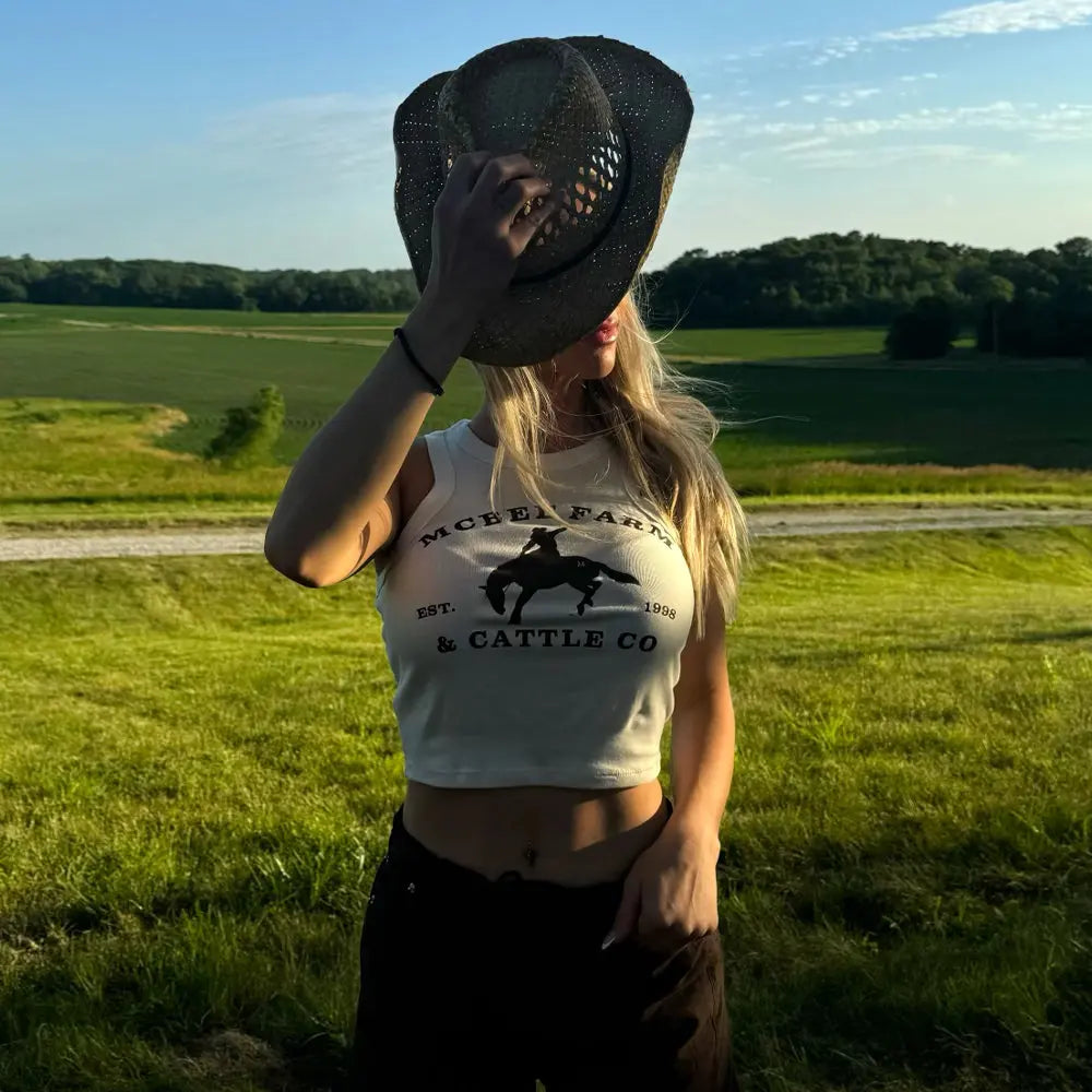 Buckin' Bronco Logo Tank Top McBee Farm & Cattle Co