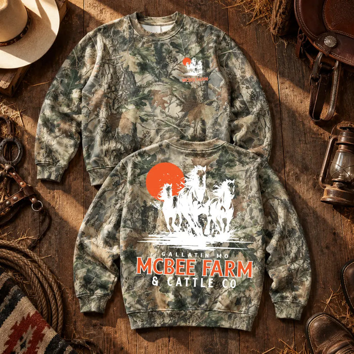 Run Free Vintage Camo Crewneck