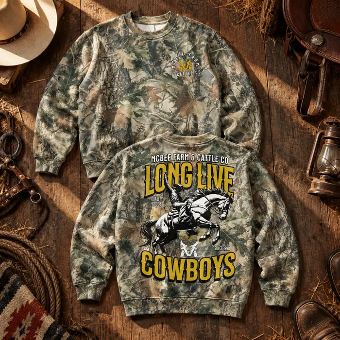 Long Live Cowboys Camo Crewneck