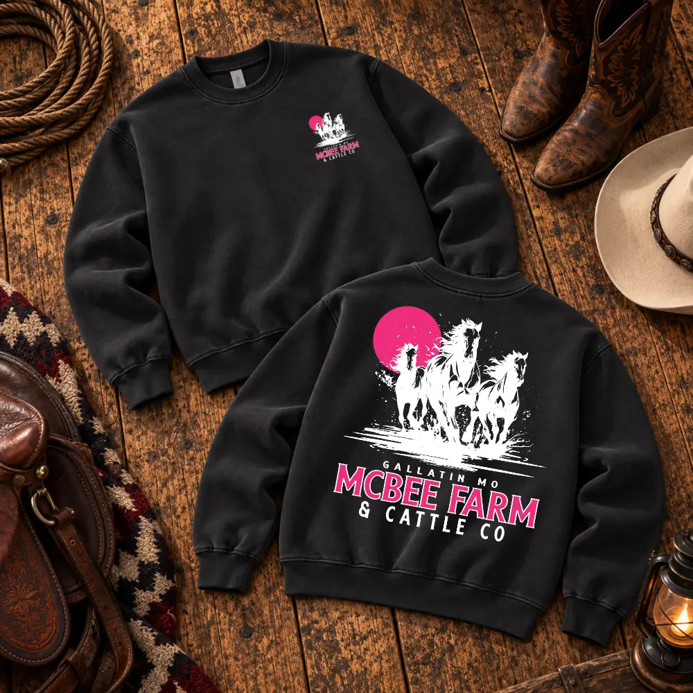 Run Free Vintage Crewneck McBee Farm & Cattle Co