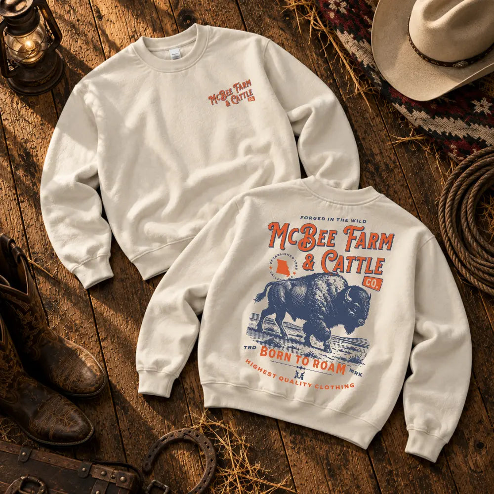 Born to Roam Crewneck McBee Farm & Cattle Co