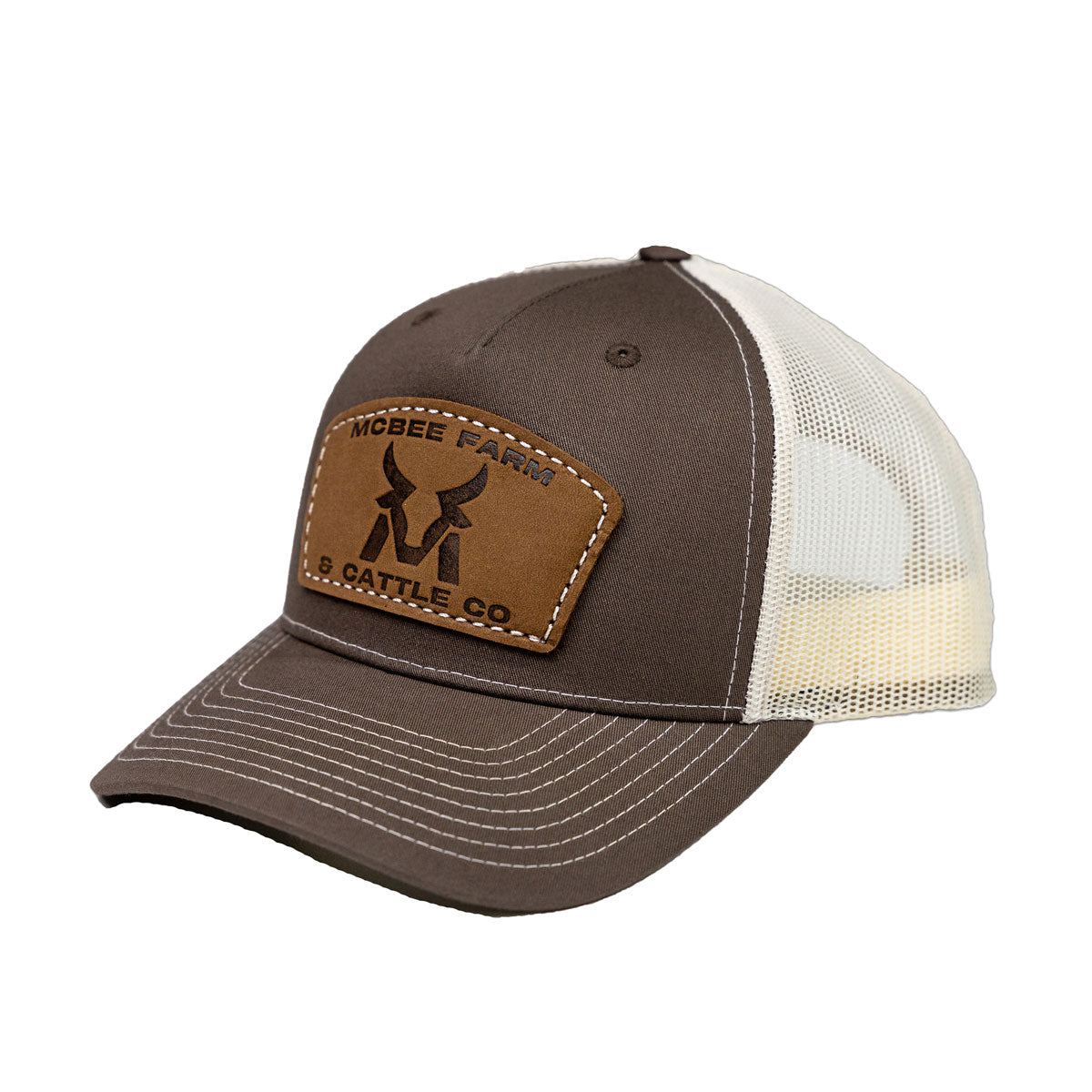 McBee Farms Leather Patch Trucker Hat McBee Farm Cattle Co