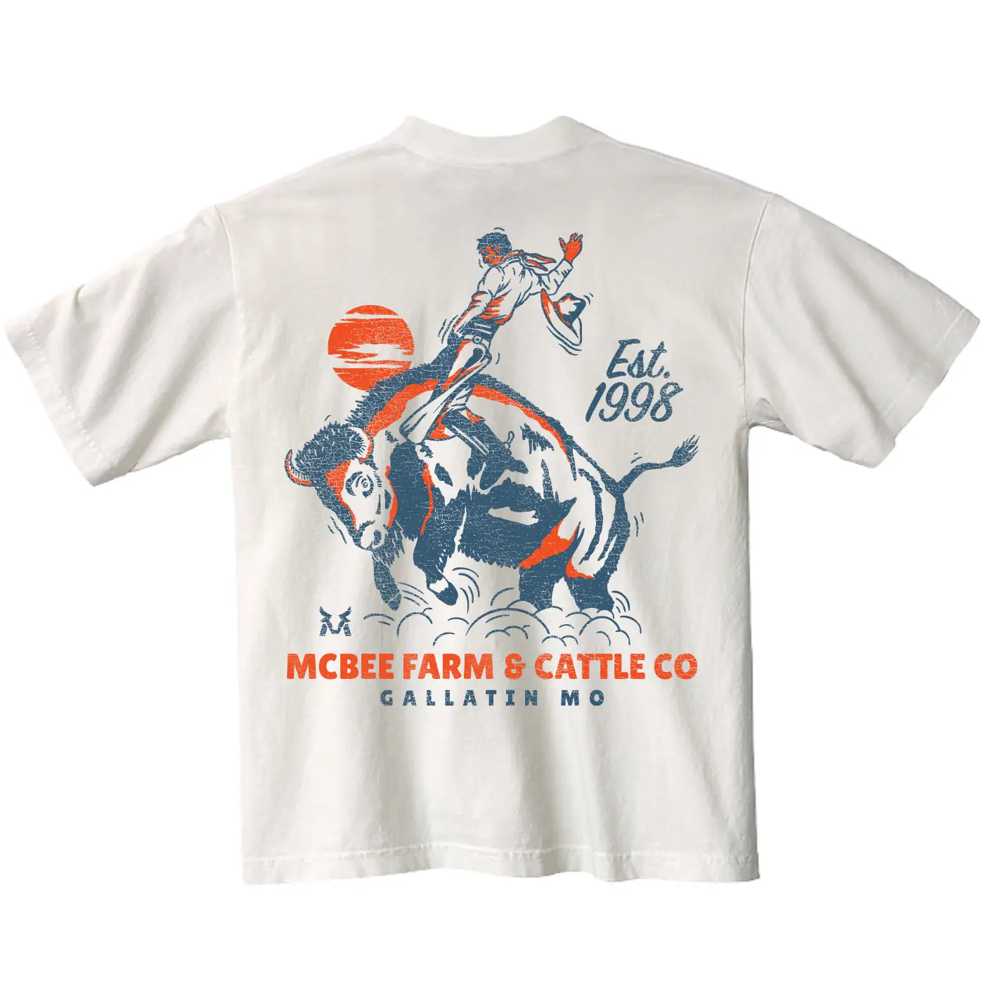 Guy On A Buffalo Oversized T-Shirt McBee Farm & Cattle Co