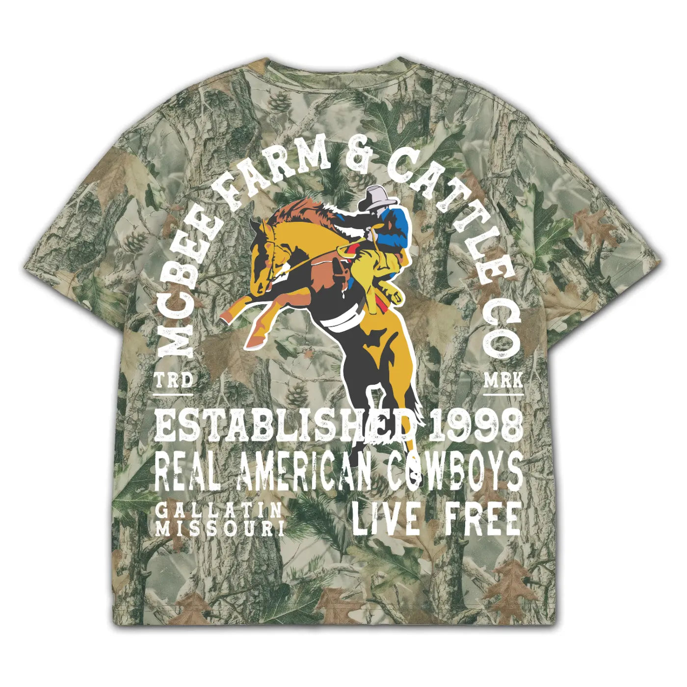 Bronco Breaker Camo T-Shirt McBee Farm & Cattle Co