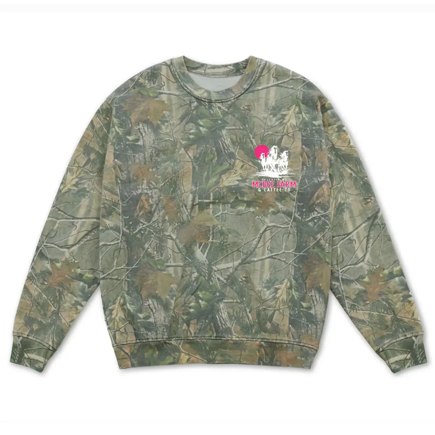 Run Free Vintage Camo Crewneck McBee Farm & Cattle Co