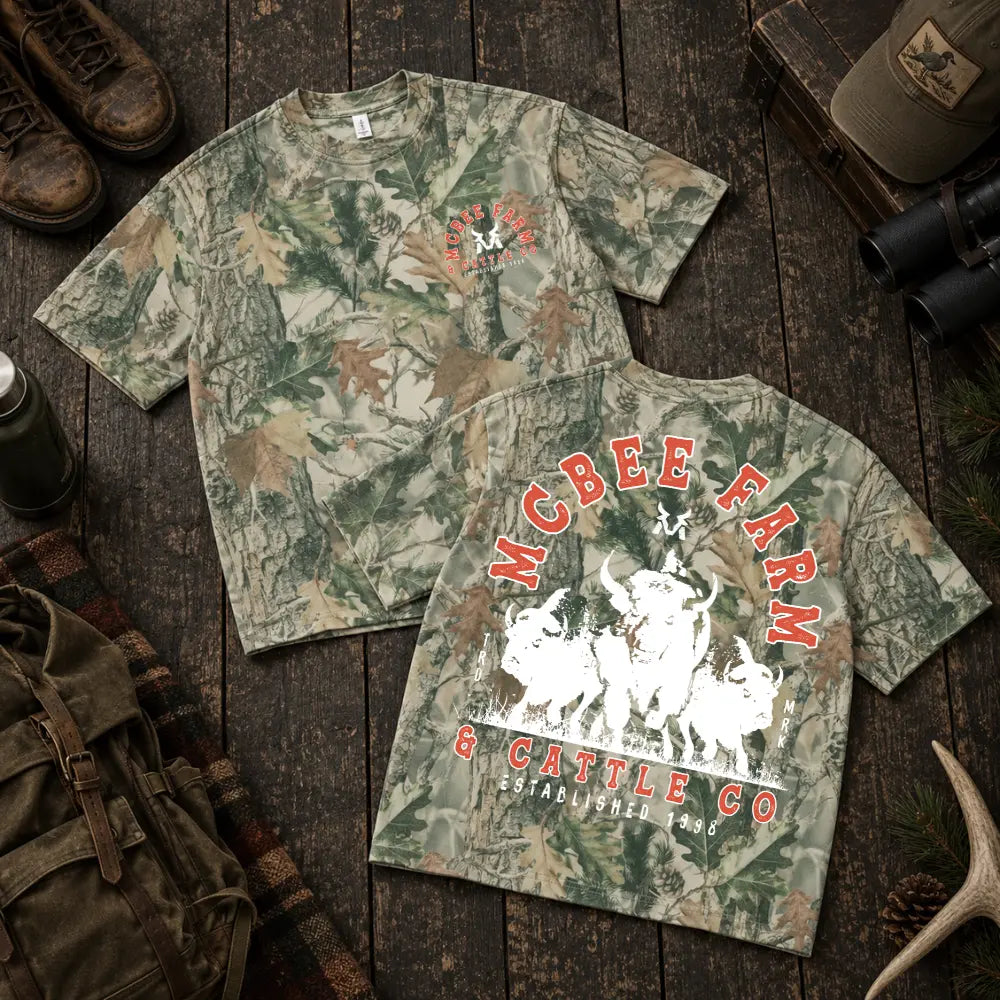 Bison Stampede Camo T-Shirt McBee Farm & Cattle Co
