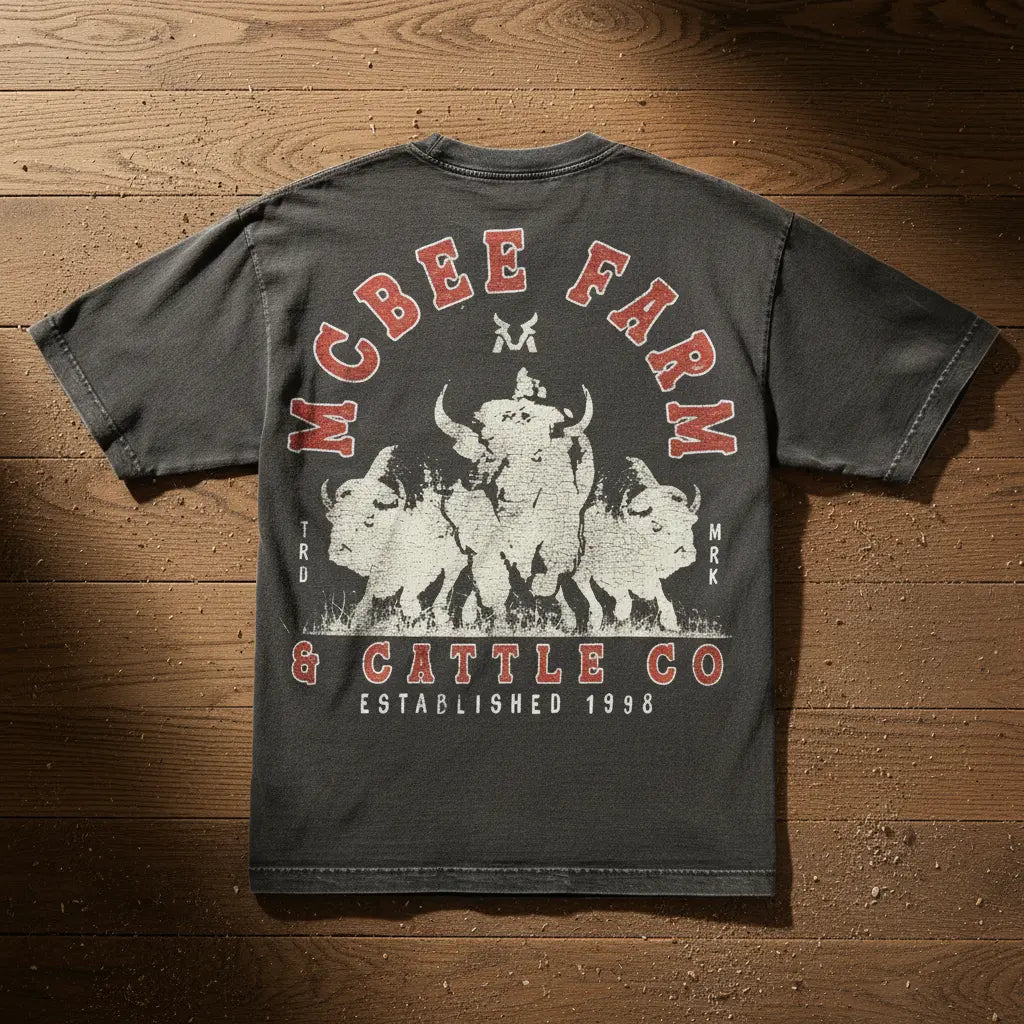 Bison Stampede Oversized T-Shirt McBee Farm & Cattle Co
