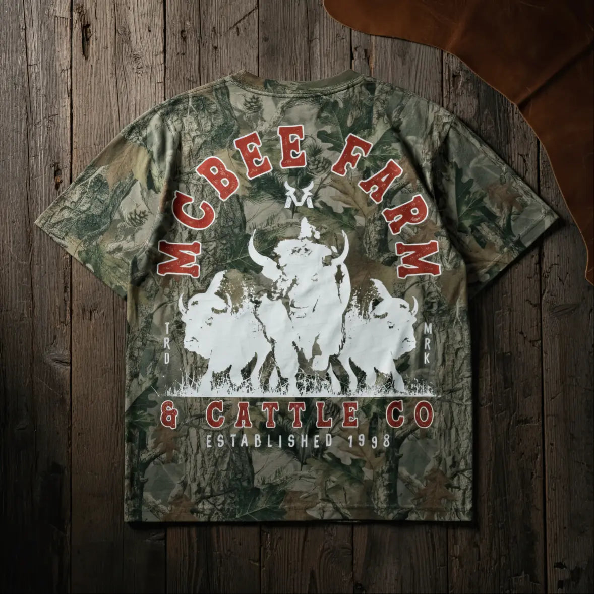 Bison Stampede Camo T-Shirt McBee Farm & Cattle Co