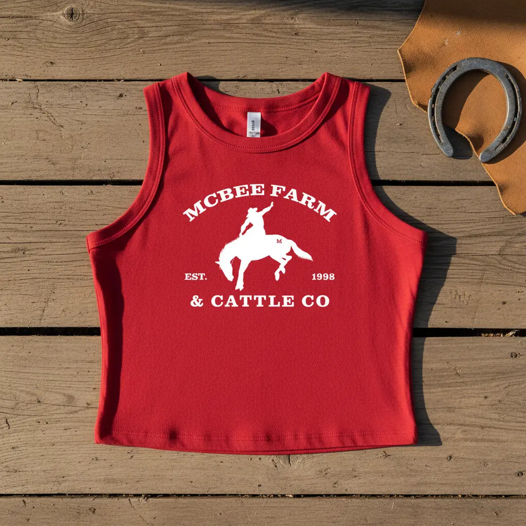 Buckin' Bronco Logo Tank Top McBee Farm & Cattle Co